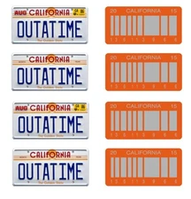 1/8 scale model movie TV car Backto the Future Delorean license plates tags