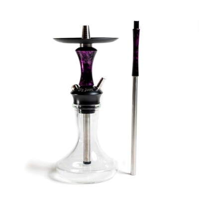 ESS Hookah Big Jony Kit with Glass Value, Stainless Steel Mine (Lilac Black)