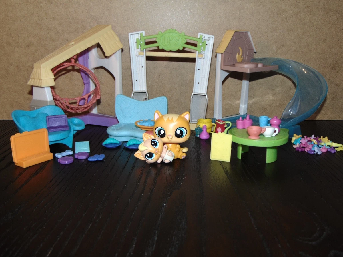 Littlest Pet Shop Home Playset LPS Cat Son Restaurant Hammock Slide Decorated