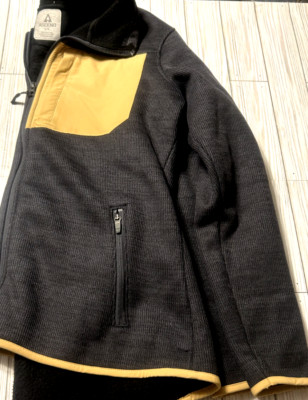 Ascend Tech Jacket Women Large Exploration Hiking Full Zip Dark Gray Yellow