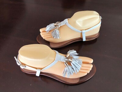 white tassel sandals