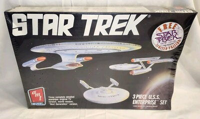 Vintage U.S.S Enterprise 3-SHIP #6618 Star Trek Box SET AMT-ERTL -STILL SEALED