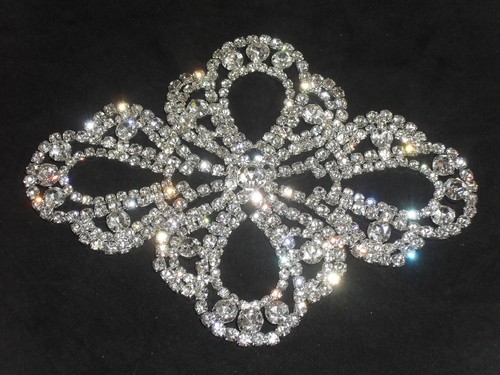 1 Applikation Strass 11,10x8,6 cm Crystal-Silver Art. A1166 - Bild 2 von 2