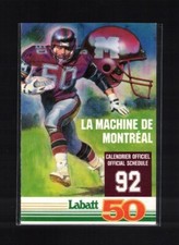1992 Montreal Machine logo,  WLAF Football Schedule  **** UNMARKED ****