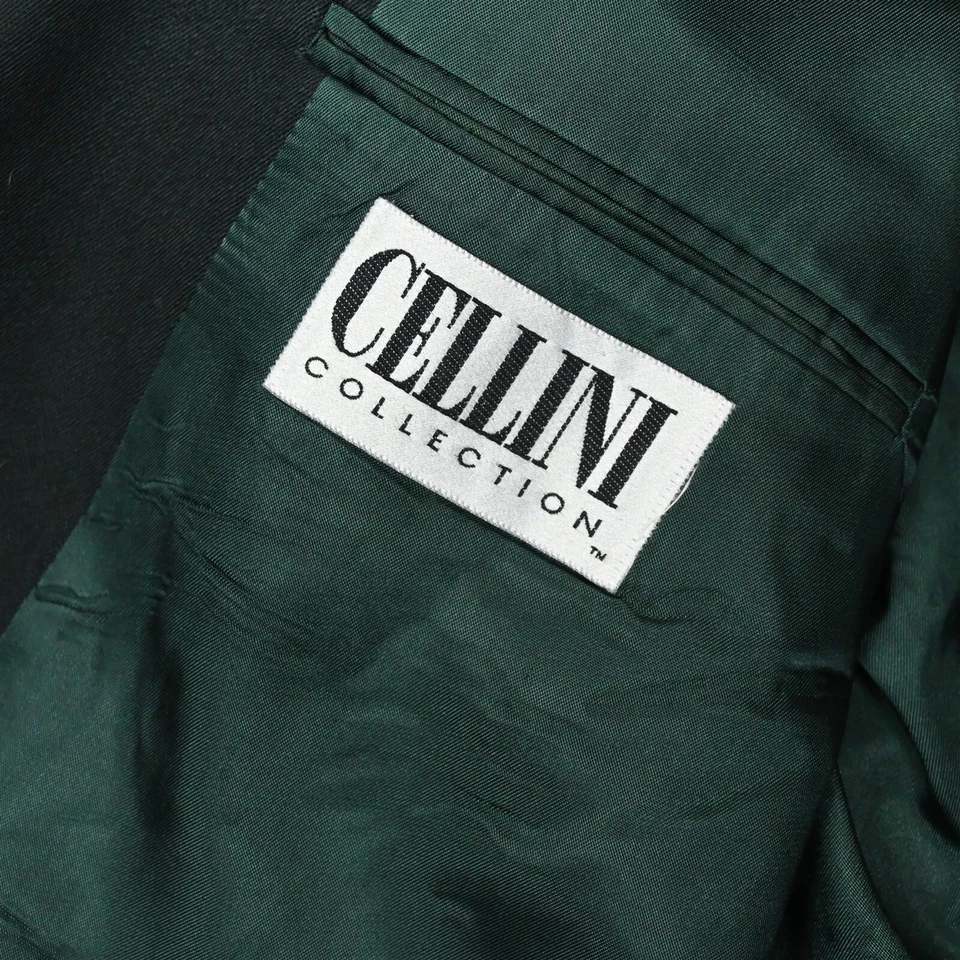 Abrigo Deportivo Chaqueta De Colección Cellini 44R Verde Hecha en EE. UU. Doble Pecho Pico Solapa Foto 4 de 4