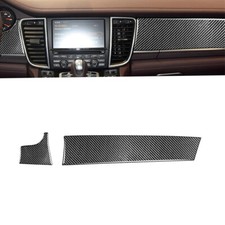 2pcs For Porsche Panamera 2010-2016 Carbon Fiber Interior Dashboard Panel Cover