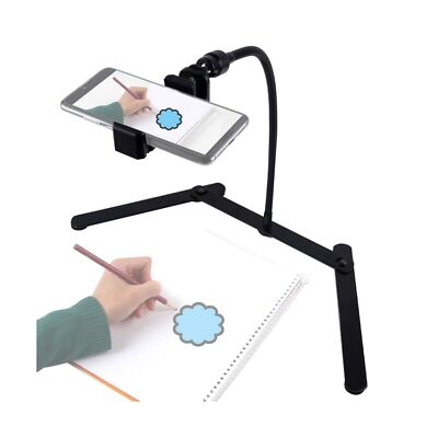 Ajustable Tripod with Cellphone Holder, Overhead Phone Mount, Table Top Teach...