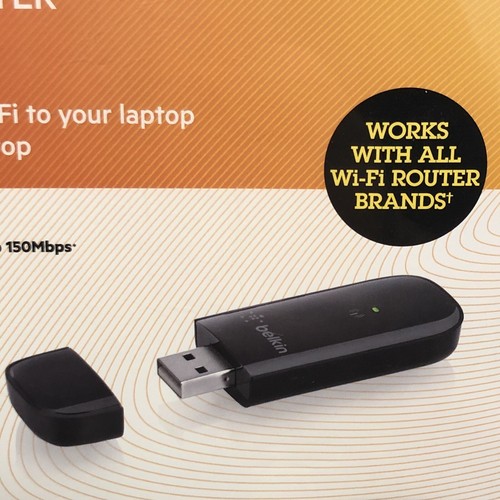 Belkin N150 Wireless Wi-Fi USB Adapter 150 Mbps Link Rate For Desktop or Laptop - Picture 8 of 9