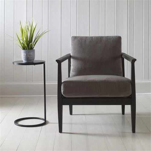 Uttermost Brunei Round Iron Metal and Aluminum Accent Table in Aged Black - Picture 2 of 8