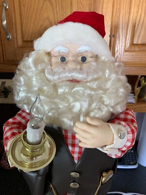 Santa Claus Animated Telco Motionette Lighted Candle Stopwatch Letters to Santa