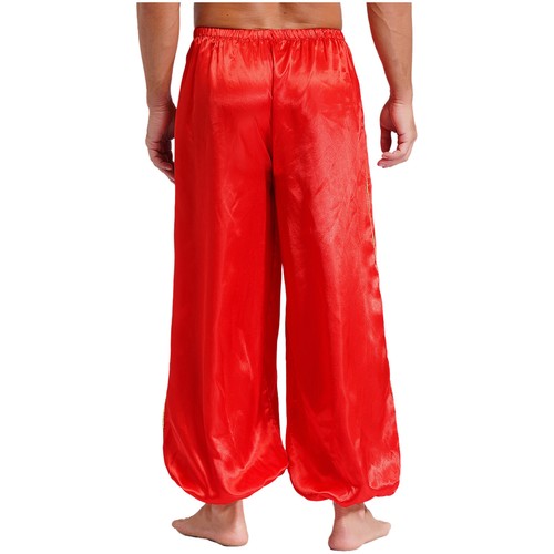 Herren Arabischer Prinz Stage Halloween Lamp Hosen Gold Trim Bloomer Einfarbig - Bild 10 von 49