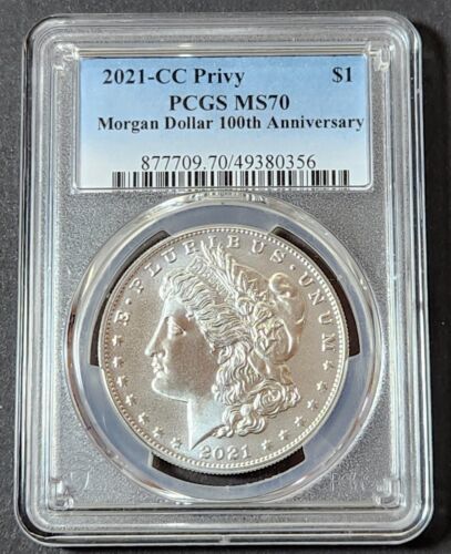 2021-CC Privy Morgan Dollar, PCGS MS70 - Afbeelding 1 van 3