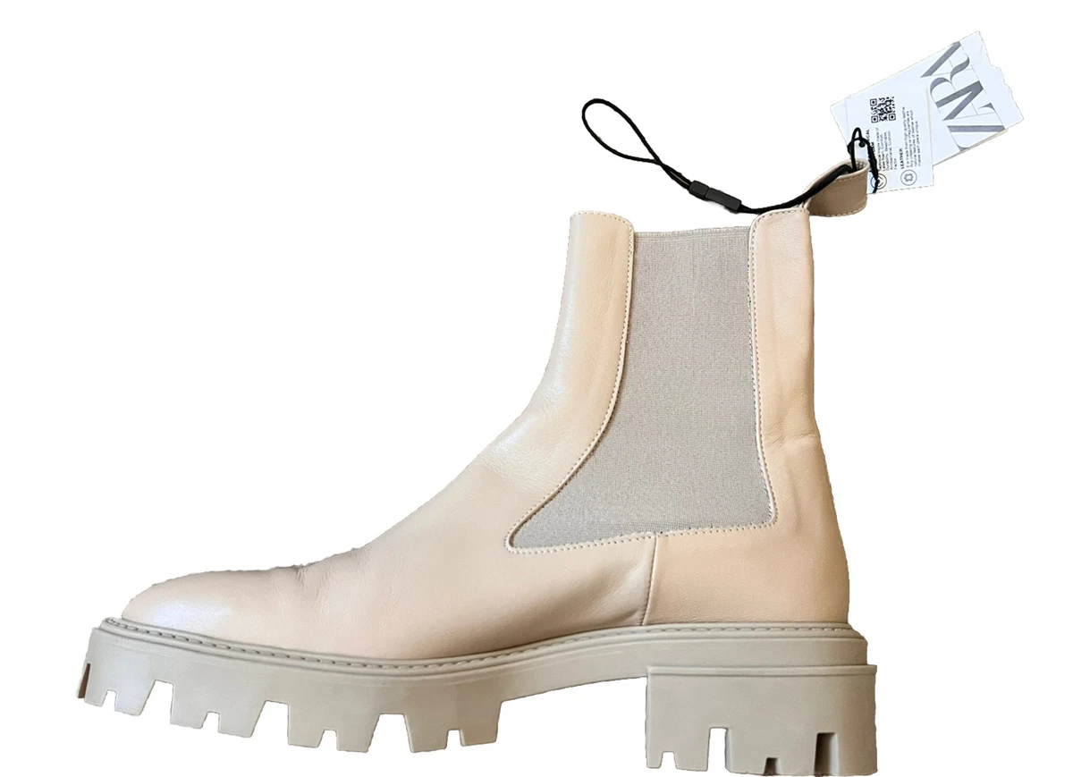ZARA Boots Gumboots Leather Casual Spring Summer Holiday Rain Size 41