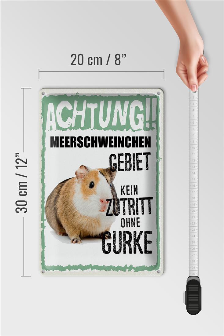 Metall-Warnschild 'Meerschweinchen' – Türschild A4 (30,5x20 Cm) Aus Aluminium