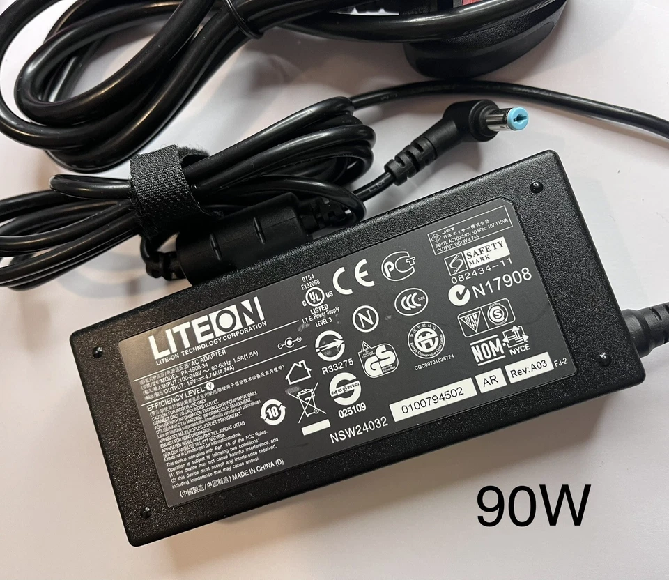 90w Genuine Acer Liteon Laptop Charger , 19V 4.7A, 5.5*1.7 Tip - Image 1 of 1