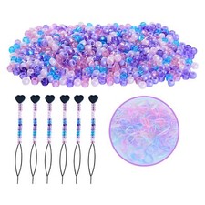 1606pcs Beads Kit For Hair Braids Including 600pcs 9x6mm Pony Beads1000pcs Elast