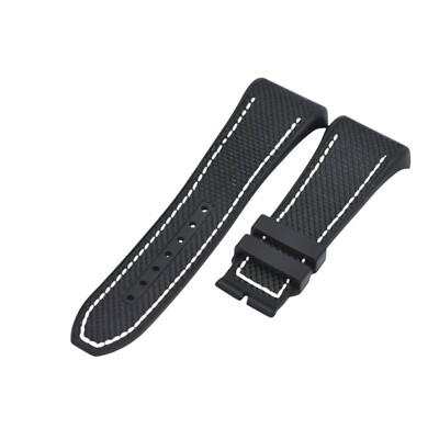 28mm Black Rubber Strap For Franck Muller Vanguard V41, V45