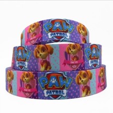 1 inch 1 yard Paw Patrol Dog Skye pink purple Printed Grosgrain Ribbon 1053142