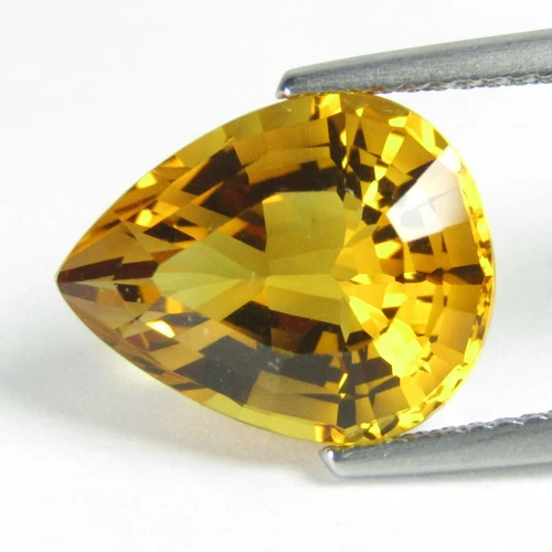 5.83Cts Stunning Natural Citrine 13.6x10.9x8mm Pear Fancy Step Cut Gemstone-VDO