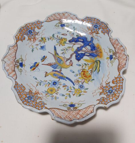 Plato de cerámica antiguo Porquier Beau Quimper diámetro 25 cm - Imagen 2 de 8