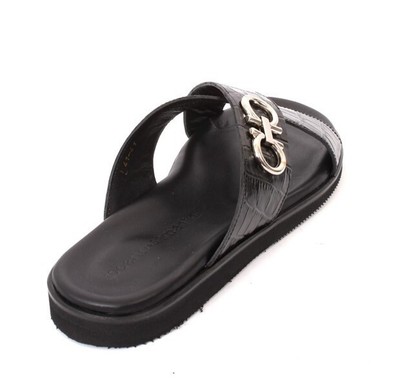 Roberto Serpentini 4100 Black Leather Slides Men Comfort  display picture 2