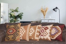 Handmade By Indian 5 Sets Of Vintage Cushion Cover, 18x18 Kilim Pillow Cover