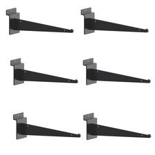 6 PCS Heavy Duty Slatwall Shelf Brackets 6.3 Inch Metal Slat Wall Accessories
