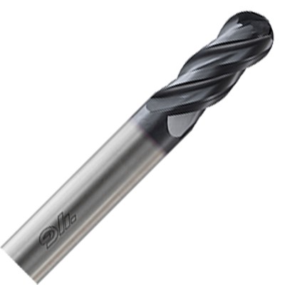 5/8'' 4FL Ball Nose YGBasiX Multi-Helix Carbide End Mill, 2-1/4'' LOC, 4-1/2'' OAL