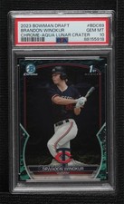 2023 Bowman Draft Chrome Aqua Lunar Crater Refractor Brandon Winokur PSA 10 0q21