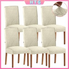 6PCS Knitted Elastic Chair Cover Dining Chair Covers Stretch Chair Cover Set