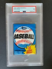 1980 Topps baseball wax pack, PSA 7, Year of Rickey Henderson RC