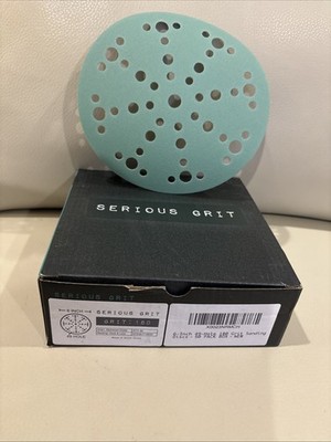 Serious Grit - Sandpaper 6  49-Hole Hook Loop 180 Grit Sanding Discs 50 Pk