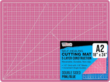 18" X 24" Self-Healing Cutting Mat 5-Ply - Double-Sided Pink/Blue Craft Mat, Non