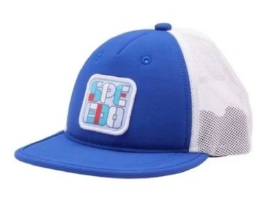 Speedo Kids Trucker Hat Splashing Blue Adjustable Floating Mesh Back Summer Cap