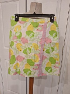 Lilly Pulitzer  Michelle Skort Yellow Pink Lime Lemon Fruit White Label 