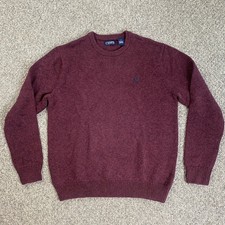 CHAPS Sweater Mens XL Burgundy Red Crew Neck Long Sleeve 100 Cotton