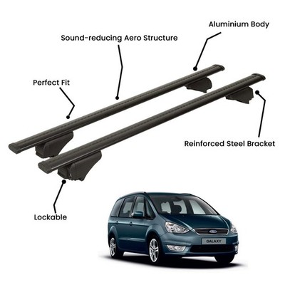 2 Pcs Black Roof Rack Cross Bars For FORD  GALAXY MPV 2015-