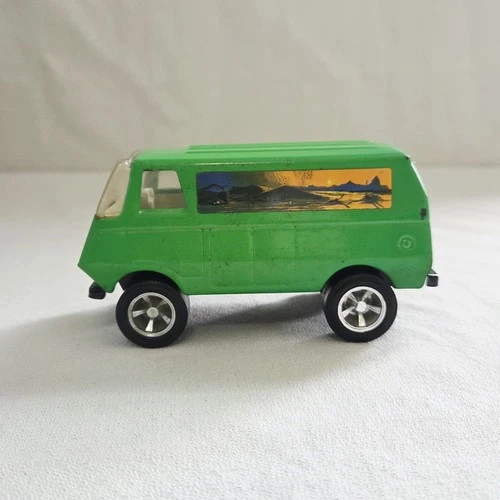 Vintage Tonka Van - green with scenic side (sold as-is; missing decals) 1970s?
