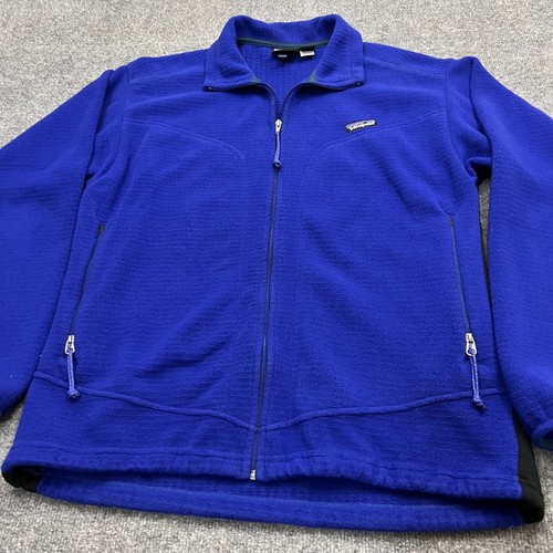 VTG Patagonia Regulator R3 Radiant Polartec Blue Fleece Zip-Up Jacket Mens Large - Picture 2 of 11
