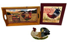 Rooster Chicken Lot Tray Spoon Rest Dish Picture Kitchen Wall Decorative-S3