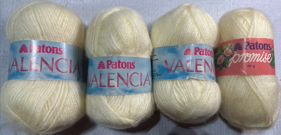 4 Patons Yarn- 3 瓦伦西亚和 1 个承诺(请参阅颜色、克等图片) — 第 2/4 张图片
