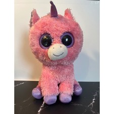 Ty Beanie Boos Magic Pink Unicorn Plush 9 inch Stuffed Animal 2011 Purple Eyes