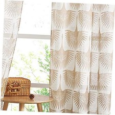 95 inch Long Linen Curtains Semi Sheer 52"W x 95"L Pack of 2 .Bird Taupe