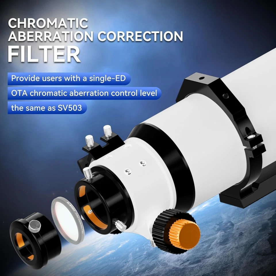 Telescopio refractor tubo óptico SVBONY SV48P 102 mm f/6,5 solo OTA - nuevo Foto 3 de 4