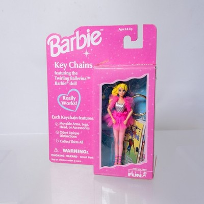 Basic Fun - Mattel Barbie - 1996 Twirling Ballerina Key Chain *NM*