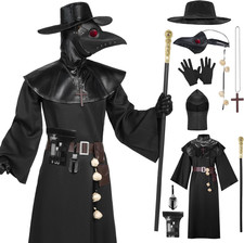 Halloween Men's Plague Doctor Costume Set for Adult Cosplay Party Wear