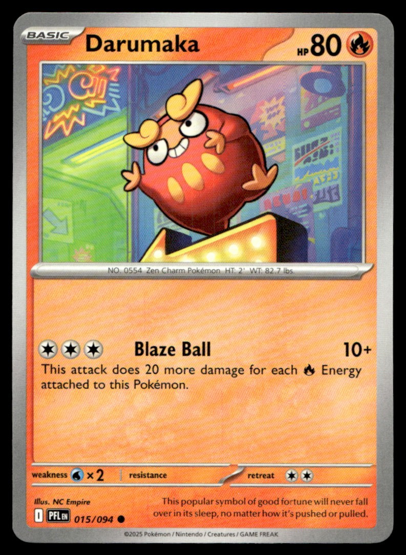Darumaka 015/094 Common Phantasmal Flames Pokemon Near Mint
