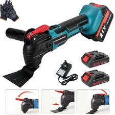 6 Speeds Oscillating Multi Tool Cordless Sander Scraper Saw With 2 Batteries 21V