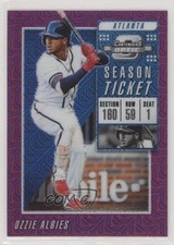 2019 Panini Chronicles Contenders Optic Purple Mojo Prizm 52/75 Ozzie Albies o7m