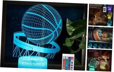 Basketball Night Light,3D Illusion Led Lamp, 16 Colors Dimmable with Remote